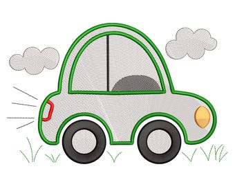 Cute Cartoon Car Embroidery Design, Vehicle Machine Embroidery File, Machine Embroidery Design, Floral Car Embroidery File, Baby Kids Car