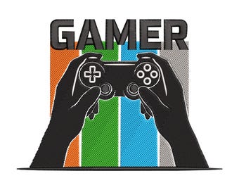 Gamer Controller Embroidery Design, Video Game Machine Embroidery File, Gaming Controller Embroidery Pattern, Instant Download