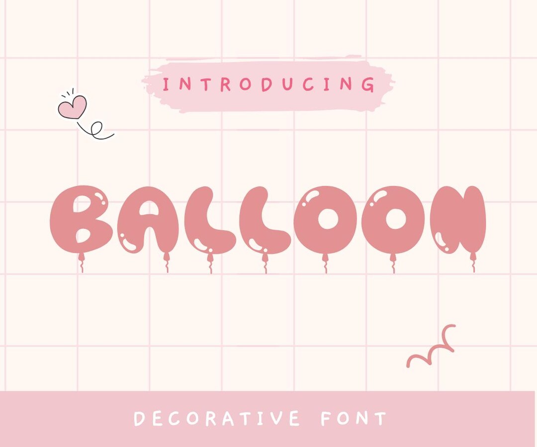 Balloon Font – Kawaii Bubble Display Font | Bulletin Board | Festive ...