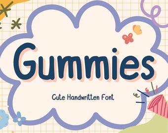 Leuk handgeschreven lettertype | Gummies-lettertype | Lettertype Playful Kids