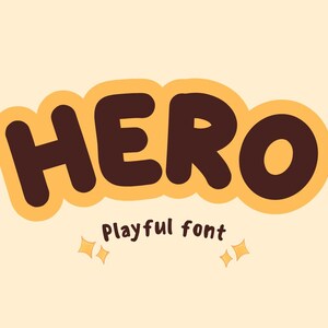 Hero – Fonte divertida e ousada | Fonte de desenho animado divertida para crianças e artesanato