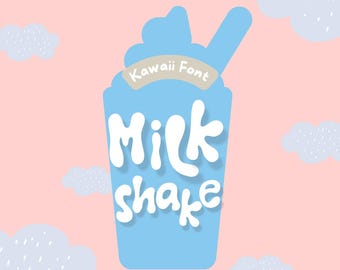 かわいいバブルディスプレイフォント | ミルクシェイクフォント