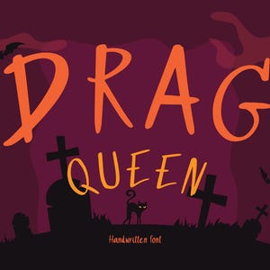 Drag Handwritten typsnitt: Spooky Halloween typsnitt (OTF, TTF)