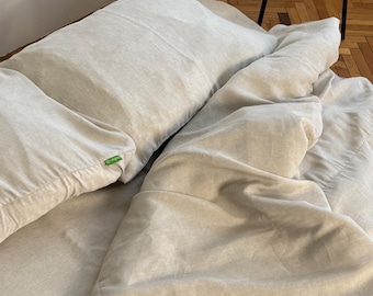 Hennep beddengoedset | Dekbedovertrek | Queen hennep lakens | Duurzaam huis