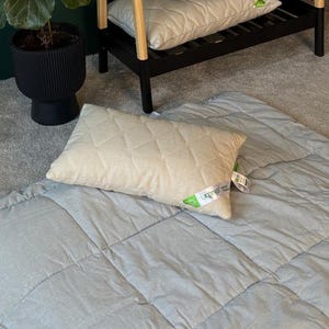 Handmade Hemp Comforter: Organic Linen Duvet Cover, Blue Queen Size