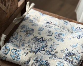 Coussin de siège bio Oreiller de sol Fibre de chanvre Coussinets de chaise floraux Coussin de sol pour chaise de sol Coin lecture Cadeau de pendaison de crémaillère