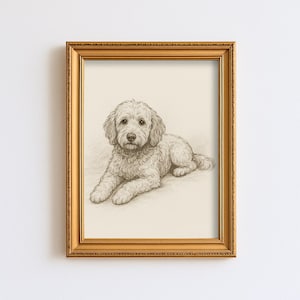 ヴィンテージ パピヨン 犬 スケッチ 描画 ペット ミニマル ライン