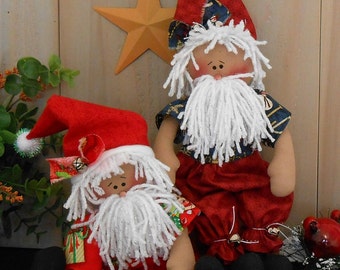 PDF E- Pattern Baby Santa Clause Doll #95 Primitive Raggedy Christmas Holiday Seasonal Folk Art Cloth Sewing Pattern