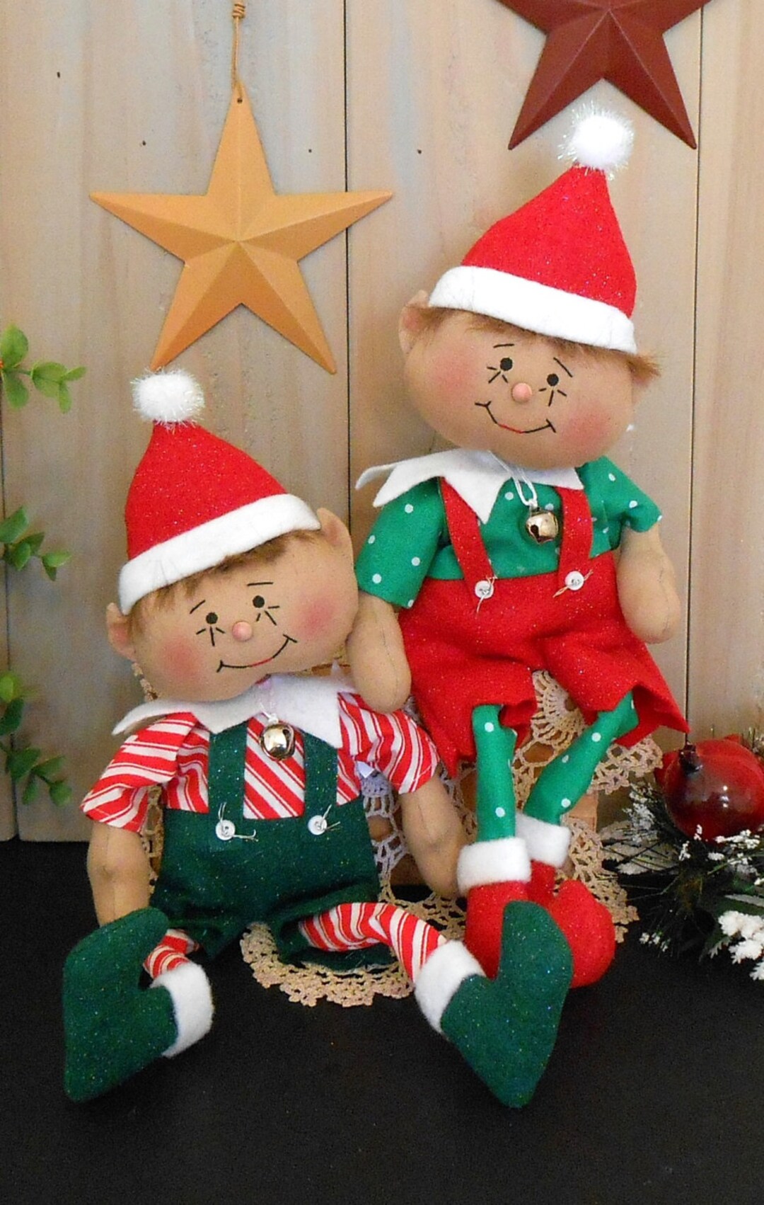PDF E-pattern Primitive Raggedy Elf Doll Christmas Holiday Country Folk ...