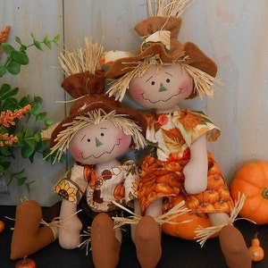 Harvest Scarecrow Raggedy Doll # 83 PDF e Pattern Fall Primitive Folk Art Sewing Craft Autumn Fabric