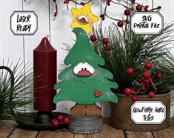 Laserbestand kerstboom | Kerstboom-SVG | Laser-svg-bestand | Kerst-SVG | Cadeau | Digitaal bestand | Houtbewerking | Glowforge-bestand