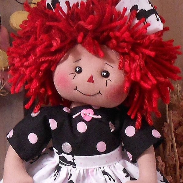 Raggedy Ann Doll PDF E - Schnittmuster Primitive Country Folk Art Tuch Nähen Handwerk #111 Home Decor