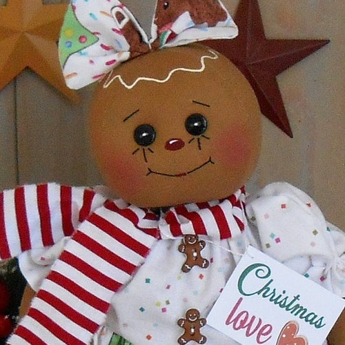 PDF E Sewing Pattern Raggedy Gingerbread Girl Doll Christmas - Etsy