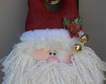 PDF E- Pattern Christmas Santa Doll # 90 Raggedy Folk Art Primitive Chic Sewing Cloth Holiday Door Knob Craft Fast Easy