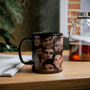 Jacob Elordi Black Mug (11oz, 15oz), Jacob Elordi photo collage Mug, Jacob Elordi Mug