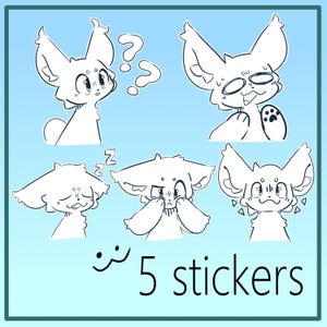 5er Pack pelzige Sticker Basen | Packung 1