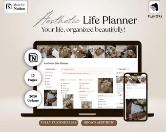 Plantilla de Notion para el Planificador de Vida 2026 / Panel de Control Todo en Uno (Digital)