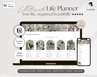 Ultimate Notion Life Planner Template | Minimalist All-in-One Dashboard