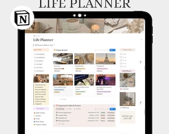 All-in-One Life Planner Notion Template | ADHD Second Brain Organizer