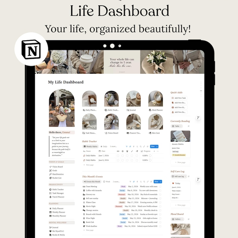 2026 Planner Dashboard - Etsy
