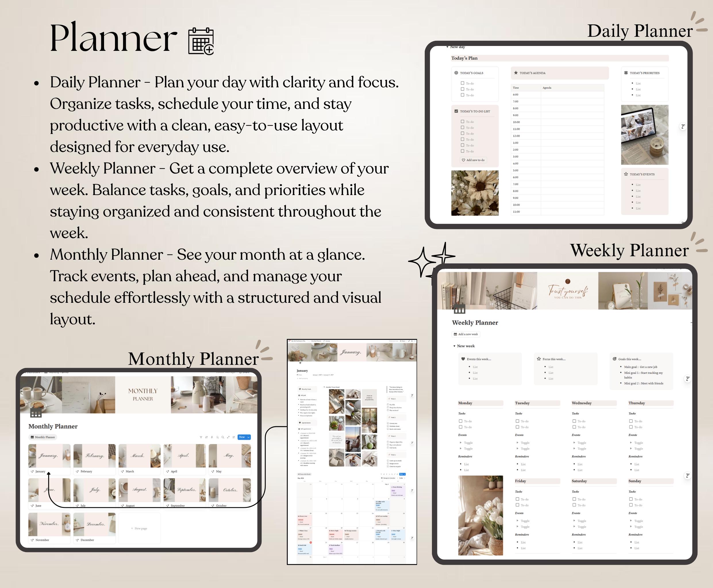 2026 All in One Life Planner Minimal Notion Dashboard Template ...