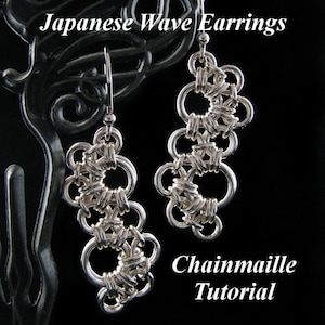 Chainmaille Tutorial for Japanese Wave Earrings PDF Instructions Only