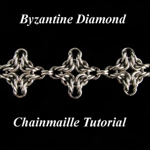 Chainmaille Tutorial for Byzantine Diamond Bracelet PDF Instructions Only