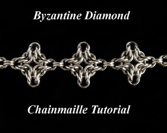 Chainmaille Tutorial for Byzantine Diamond Bracelet PDF Instructions Only