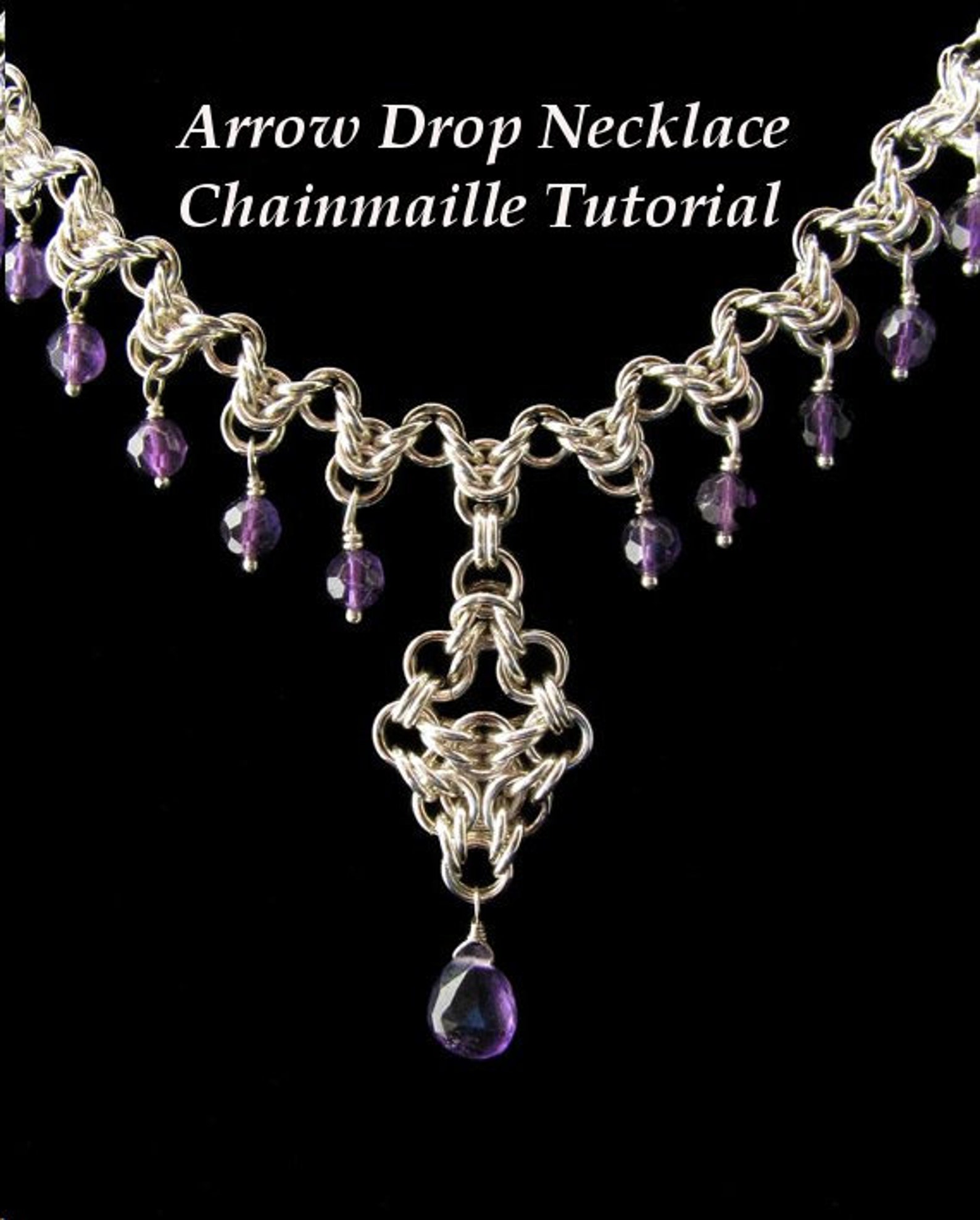 Chainmaille Tutorial for Arrow Drop Pendant or Earrings PDF
