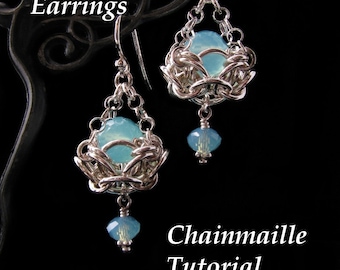 Chainmaille Tutorial for Helm Basket Earrings PDF Instructions Only