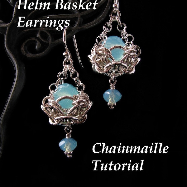 Chainmaille Tutorial for Helm Basket Earrings PDF Instructions Only