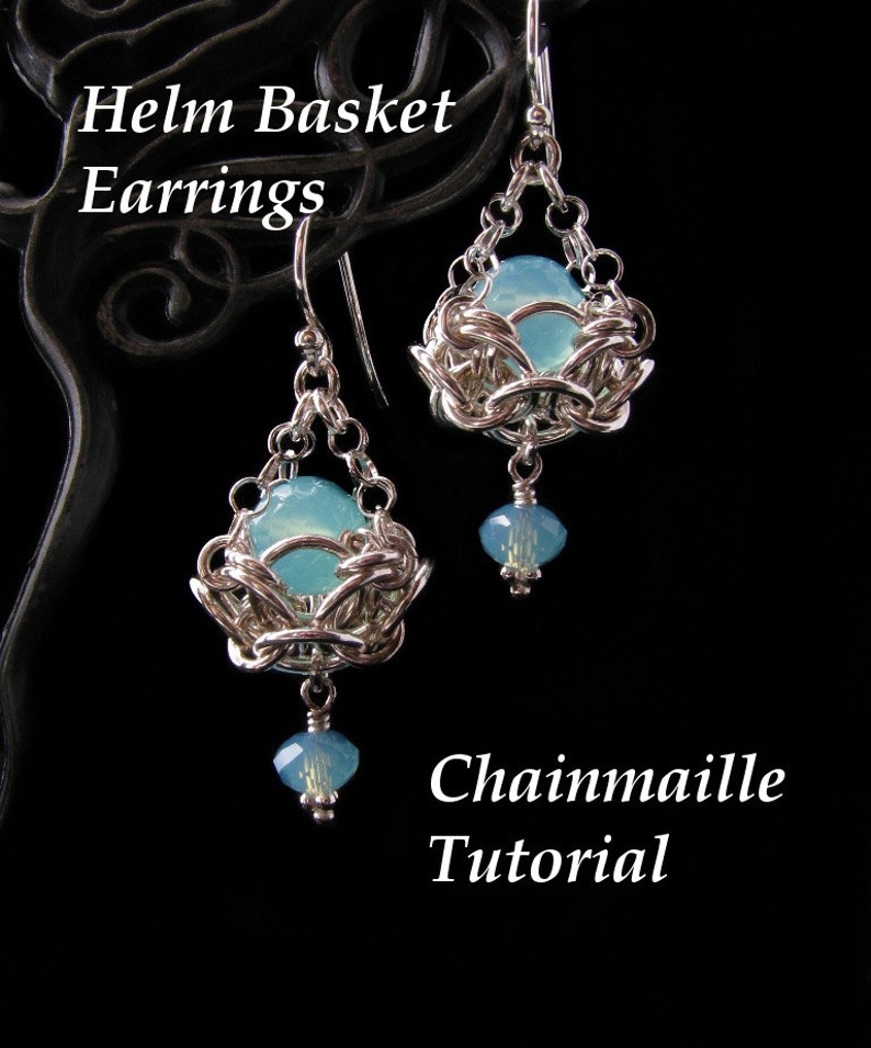 Chainmaille Tutorial for Helm Basket Earrings PDF Instructions Only image 1