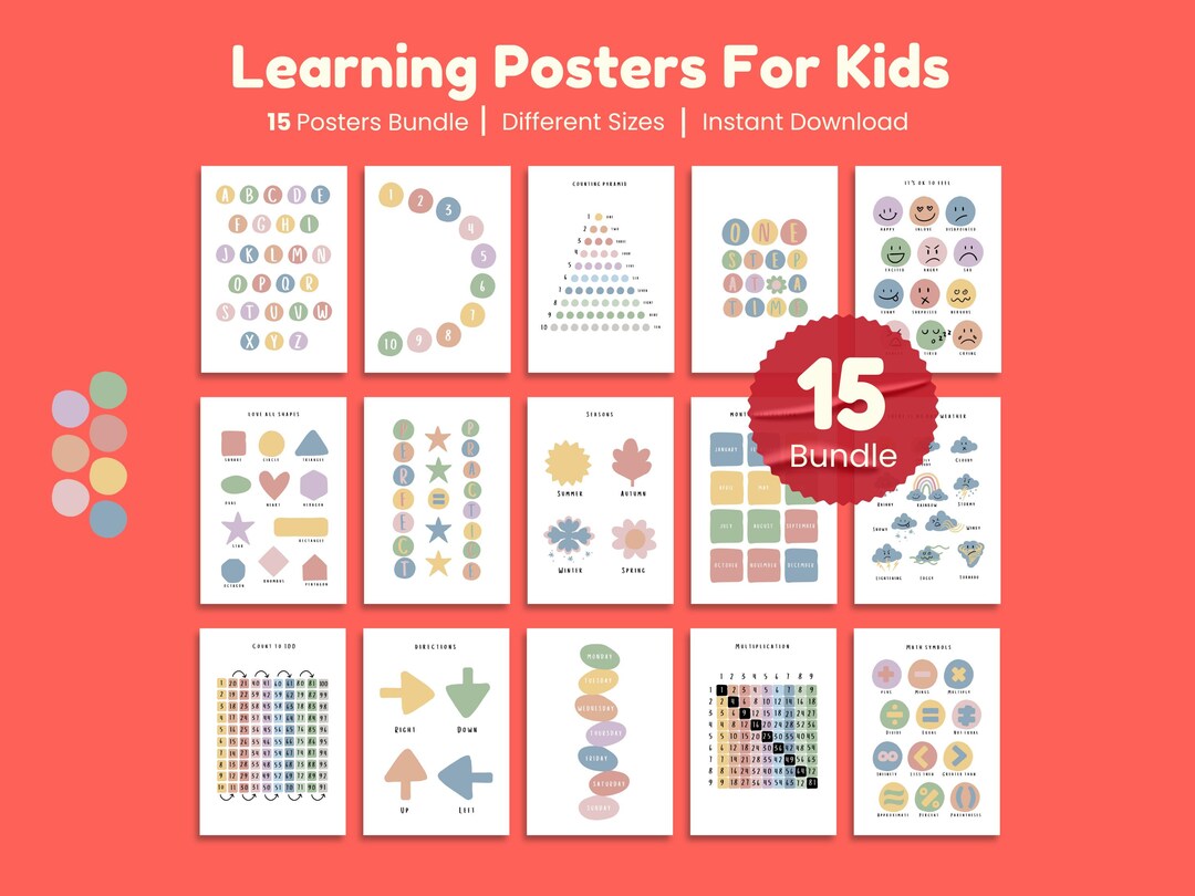 15 Educational Posters for Kids | Printable Learning Posters Set ...