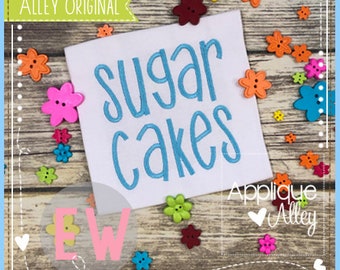 Sugar Cakes Font Satin Embroidery Digital Design for Boys and Girls