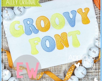 AA Scratchy Fade Groovy Font - Embroidery Digital Font Design - SKU7193AAEW - Monogram Name Applique