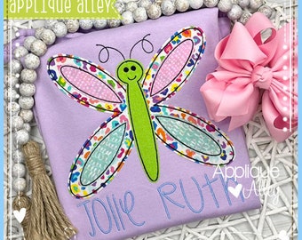 Vintage Zippy Dragonfly  - Quick Stitch - Embroidery Digital Design for Boys and Girls - SKU AAEH7981