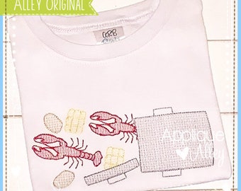 Scratchy Crawfish Boil Plate - and Embroidery file for Embroidery machines