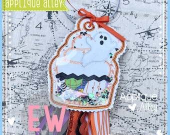 In the Hoop Geist Cupcake Taschenanhänger - digitales Stickmuster/ Applikation - SKU8803AAEW
