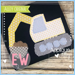 Vintage Excavator Applique  AAEW for Embroidery Digital Design  - Quick Stitch