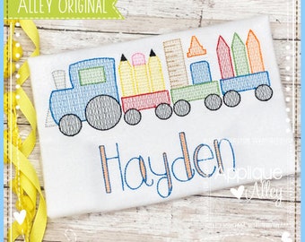 Scratch Train for School- and Embroidery file for Embroidery machines