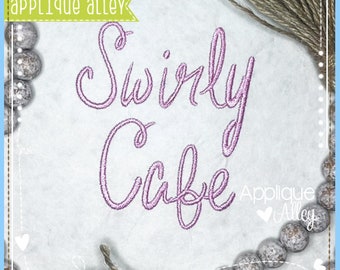 Swirly Cafe Embroidery Font - Embroidery Digital Design - SKU8001AAEH