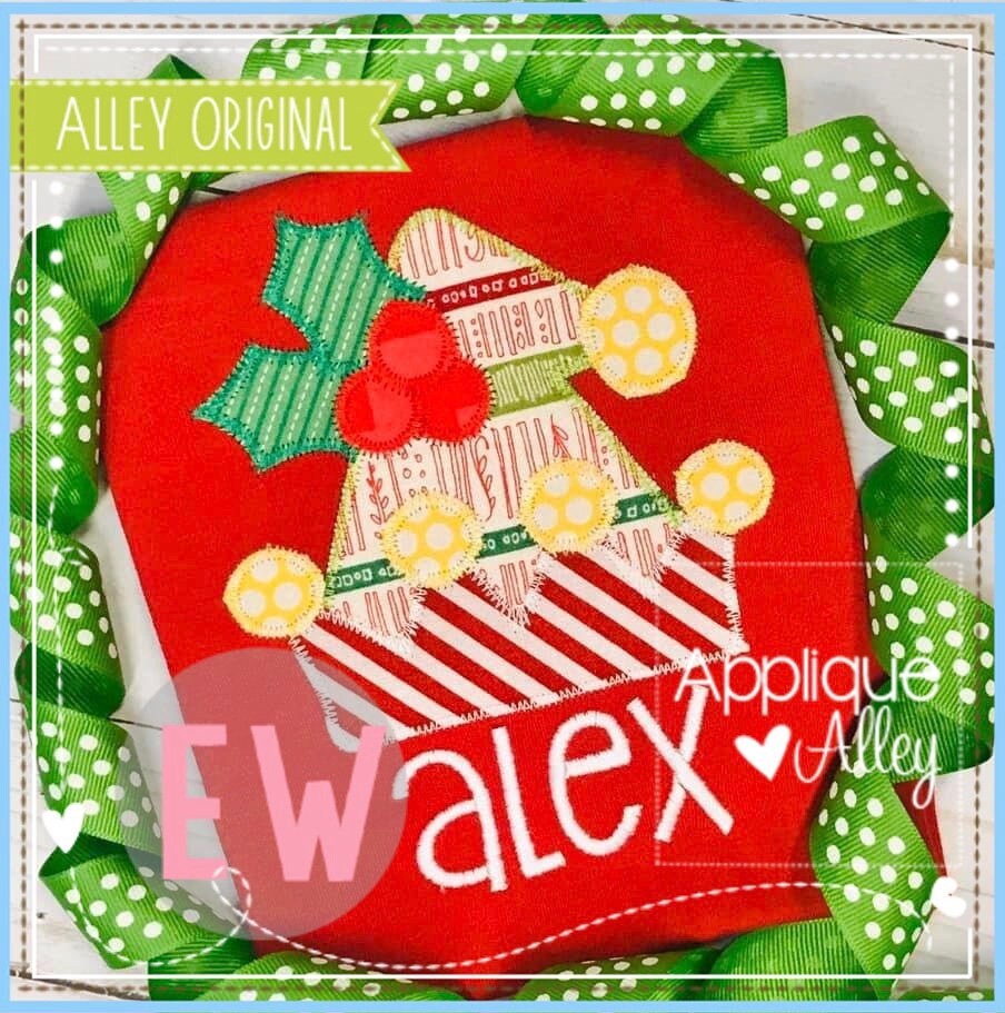 Zig Zag Floral Elf Hat DIGITAL Applique Embroidery Design 5156AAEW