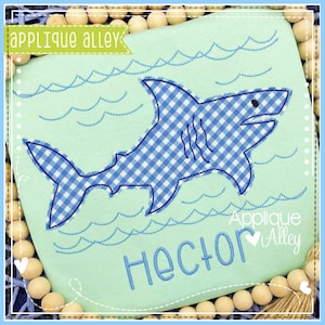 Vintage Swimming Shark  - Digital Embroidery Design - SKU7248AAEH