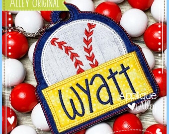 Baseball or Softball Bag Tag - In the Hoop - Digital Design for use with Embroidery Machine