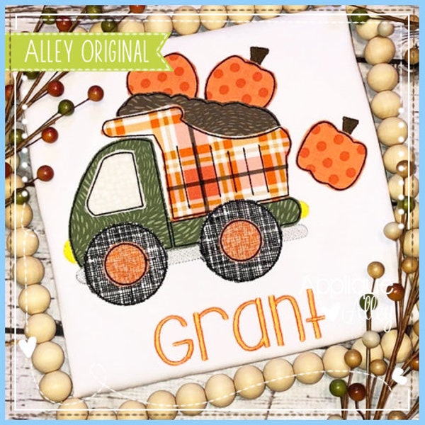 Vintage Dump Truck with Pumpkins - Digital File for use with Embroidery Machines - AAEH