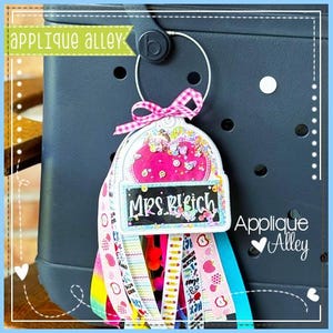 In the Hoop Apple Nameplate Bag Tag - Digital Embroidery/ Applique Design - SKUAAEH8769