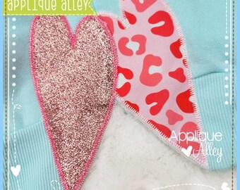 Corazones divididos con puntada en zigzag: archivos digitales para máquinas de apliques y bordados con descarga instantánea - SKU8441AAEH
