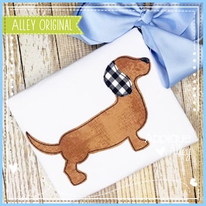 Vintage Skippy teckel (Weenie Dog) - digitaal ontwerp voor borduurmachines - AAEH