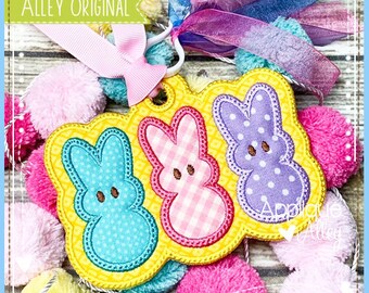 Peeping Bunny Bag Tag for Easter Basket - In the Hoop - Digital Design for use with Embroidery Machine