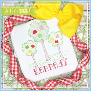 Scribbled Apple Tree Trio - Digital Embroidery Design for Embroidery Machines
